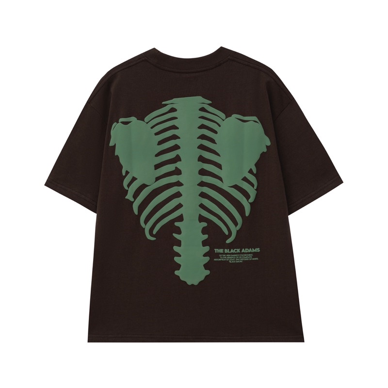 ÁO THUN SKELETON PHỐI MÀU NÂU / XANH THE BLACK ADAMS