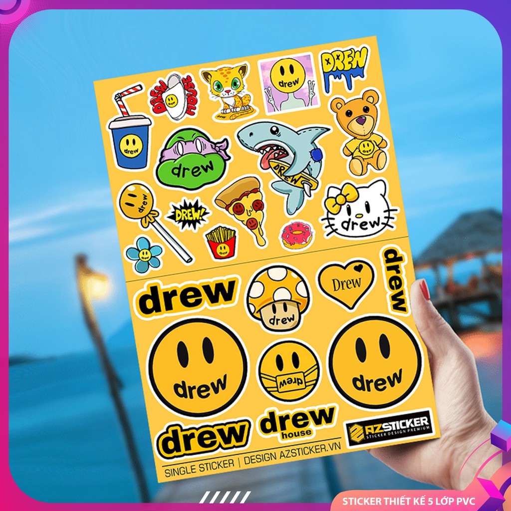 [Singer Sticker] Hình Dán Drew Cute  | Sticker Dán Xe, Tem Dán Xe Máy, Xe Điện Chống Thấm Nước, Chống Bay Màu