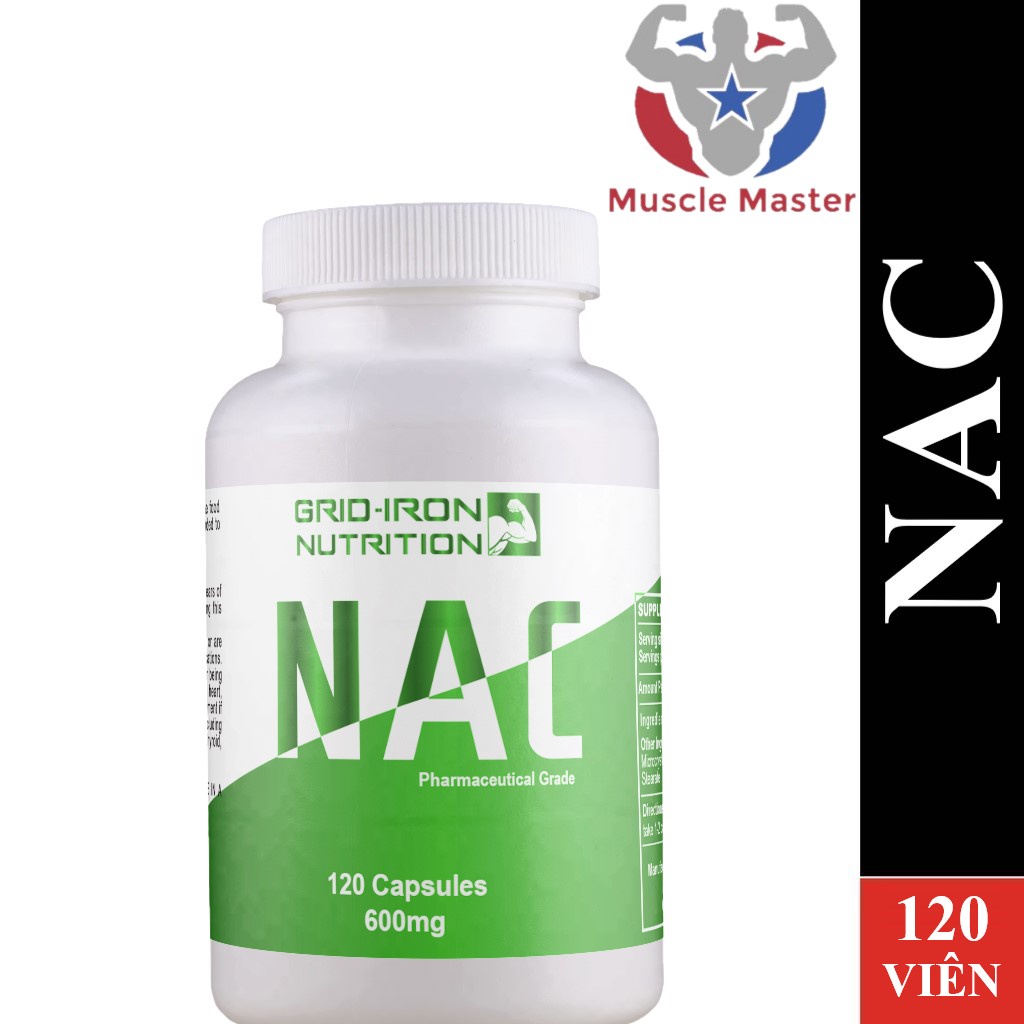 Viên Giải Độc Gan Thận, Trắng Da Grid Iron Nutrition NAC 600mg 120 Viên