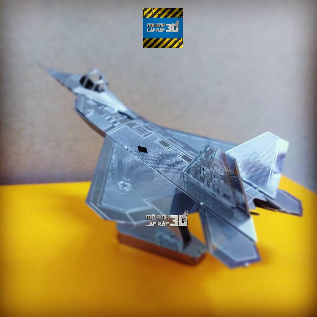 Mô hình 3D kim loại lắp ráp máy bay tiêm kích F-22 Raptor [Chưa lắp]