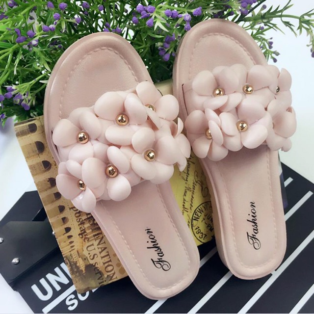 Dép Nữ Quai Ngang Đính Hoa Mai Xinh Xắn Nhựa Dẻo Cao 3 Phân Size 36-40- Hàng Nhập Quảng Châu - Lucky Girl shop