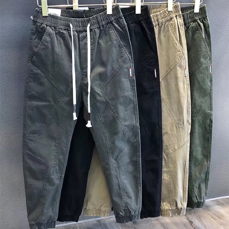 Quần túi hộp dáng rộng phong cách thời trang Hong Kong chất lượng cao size M-3XL cho nam