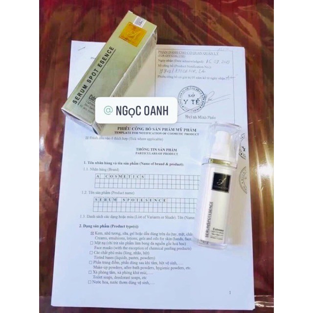 Serum huyết thanh- seurm spot esence acosmetics phương anh