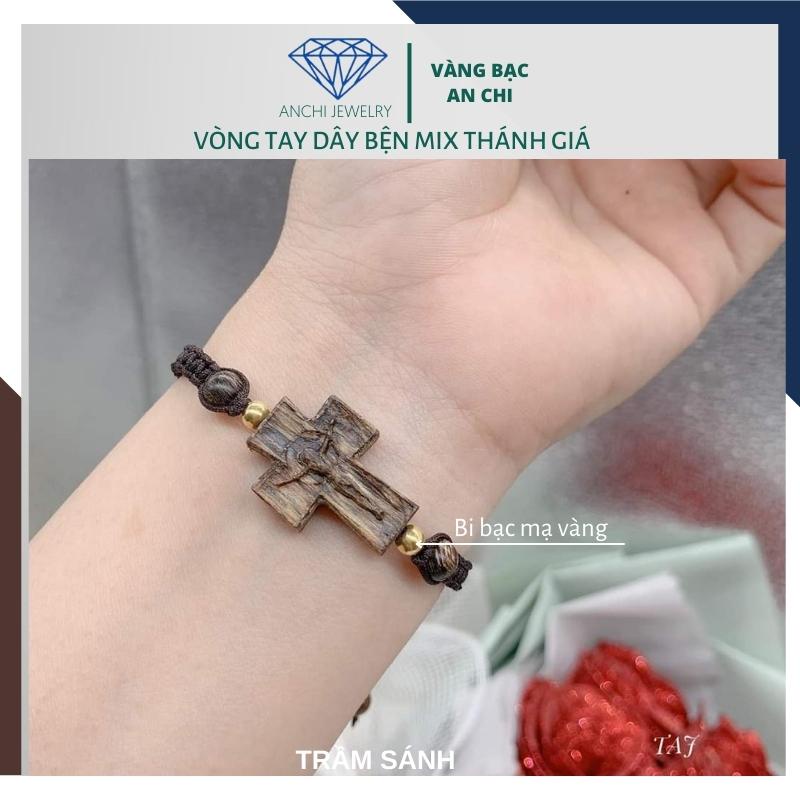Vòng tay trầm hương thánh giá / đức mẹ, hạt nhỏ 6mm và 8mm cho nam nữ - Anchi jewelry