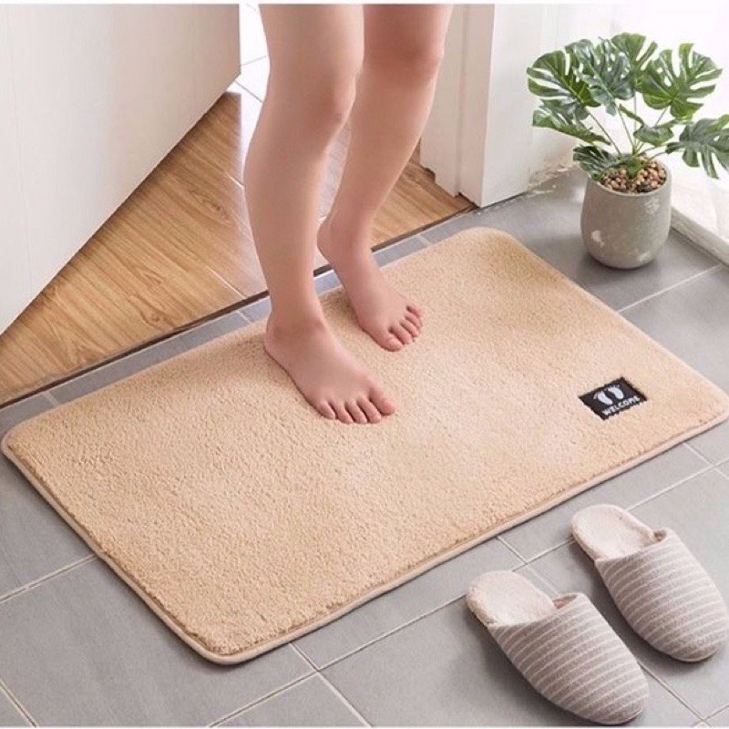 Thảm Lau Chân / Thảm Trải Sàn Chất Liệu Len, Nỉ Mịn, Sợi Cotton Siêu Thấm Hút, Chống Trơn Trượt