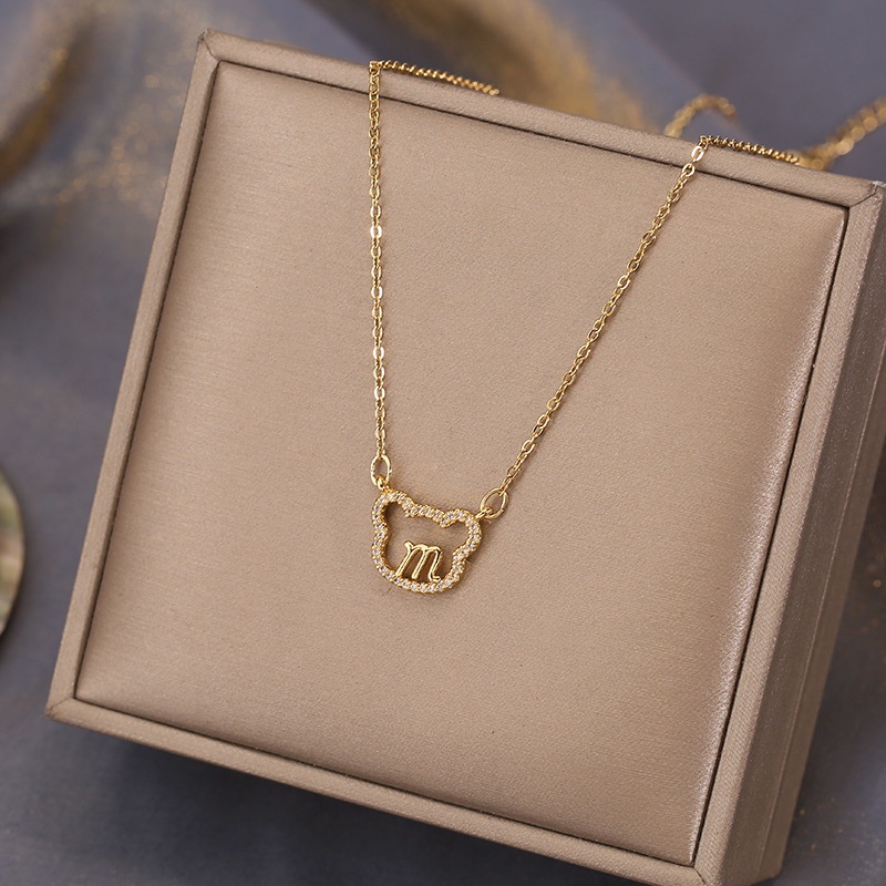 Dây chuyền titan nữ không gỉ mặt hình gấu xinh xắn đáng yêu thời trang ins hàn quốc trẻ trung mẫu mới