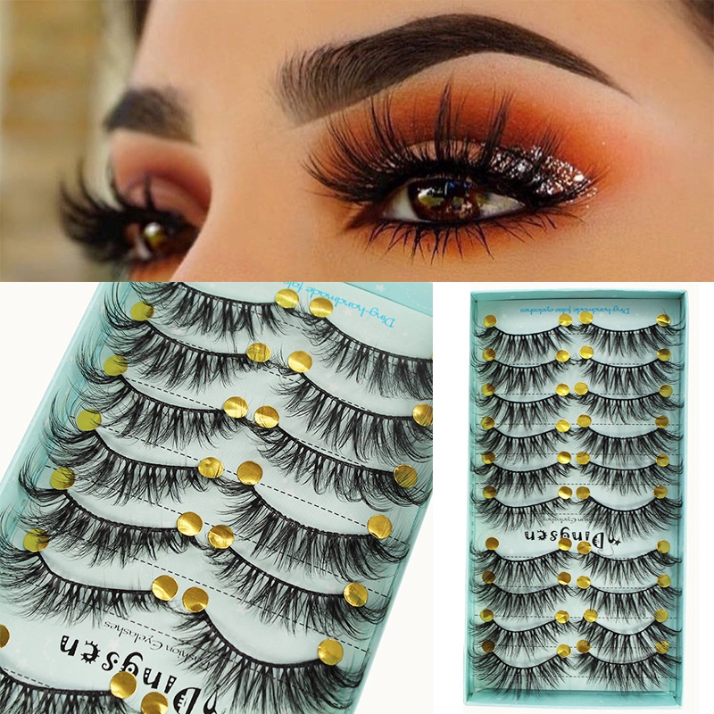[Hàng mới về] Set 10 cặp lông mi giả 3d dày dài tự nhiên