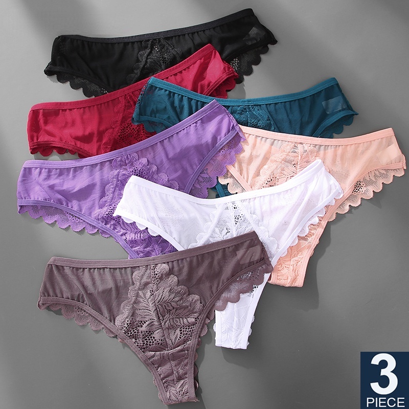 Set 3 quần lót mềm TakeTalk phối ren quyến rũ cho nữ