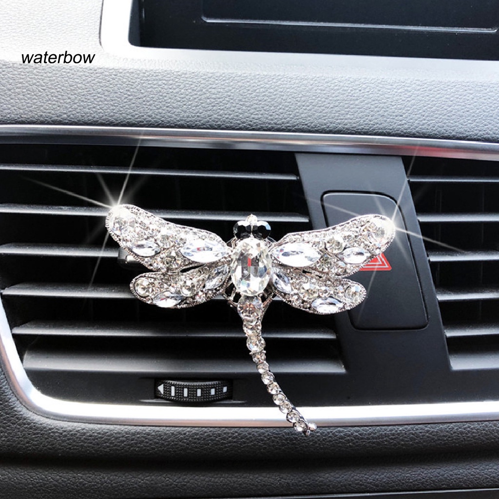 wwo Car Perfume Clip Dragonfly Shape Shiny Rhinestone Auto Air Outlet Freshener Perfume Clip for Car