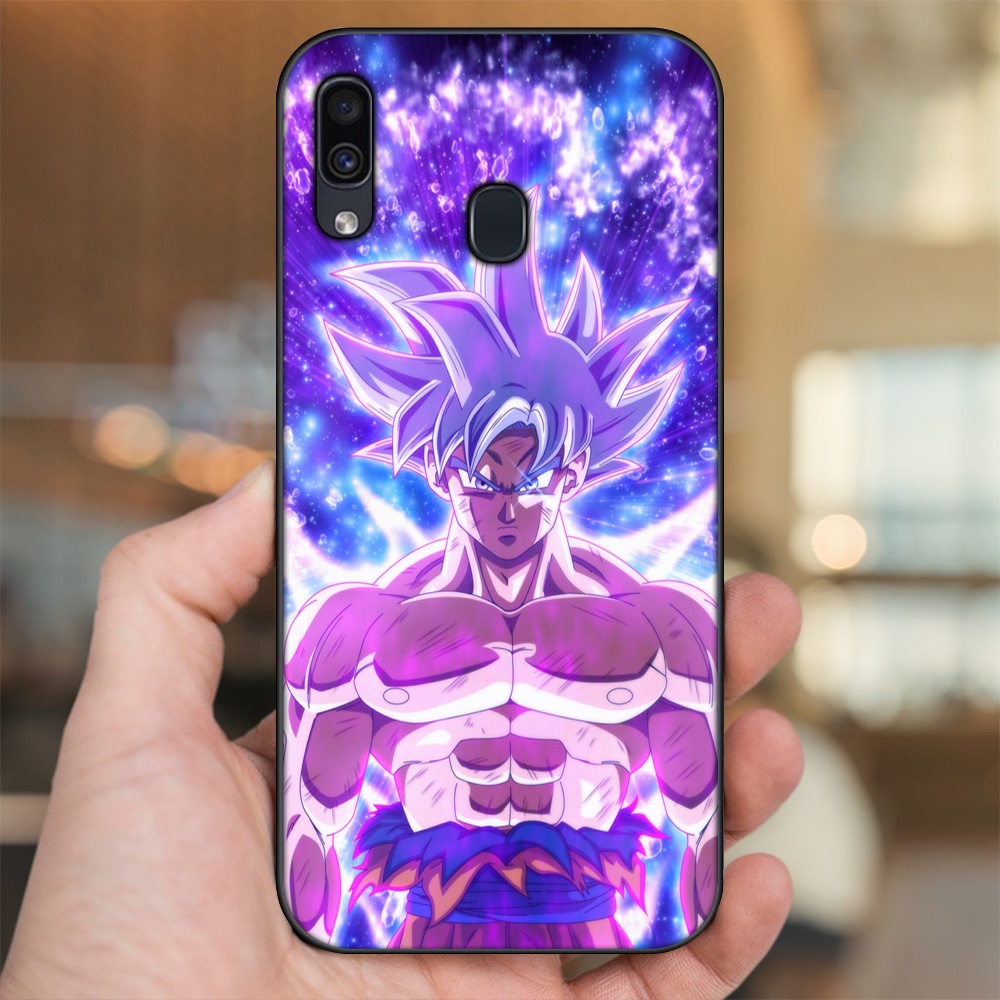 Ốp lưng Samsung A20, A30, A40, M20 viền đen in hình Goku Dragon Ball