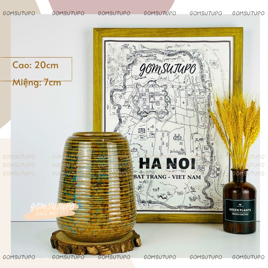 Lọ Hoa Gốm Men SẮC HOA - Bình Hoa Trang Trí Decor gomsutupo - Gốm Sứ TUPO Bát Tràng