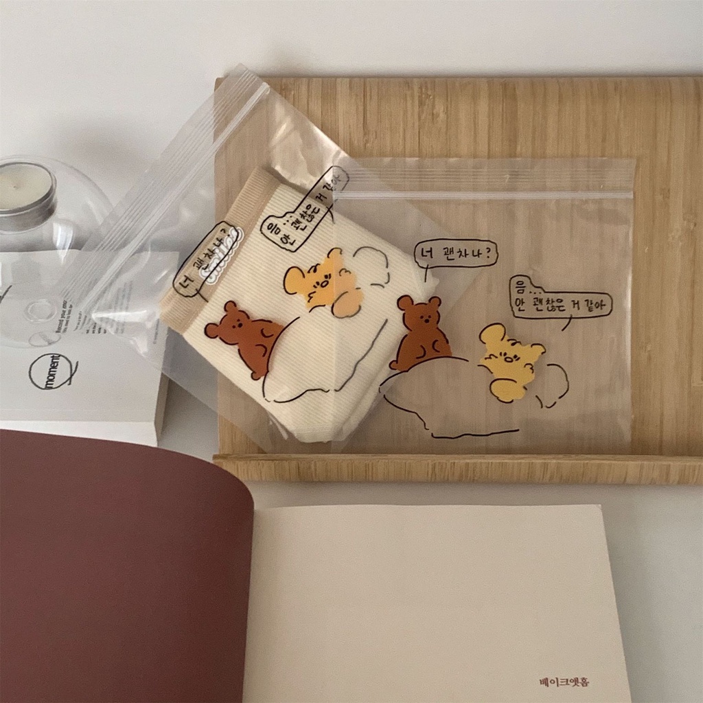 Túi Zip Ví Nhựa Mini Đựng Đồ Dùng Nhỏ Gọn Tái Sử Dụng Nhiều Lần Hình Bánh Mì Cute