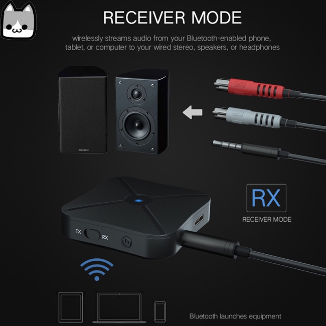 2 in 1 Wireless Bluetooth 4.2 Audio Transmitter Receiver TV Car Music Receiver Universal Music for