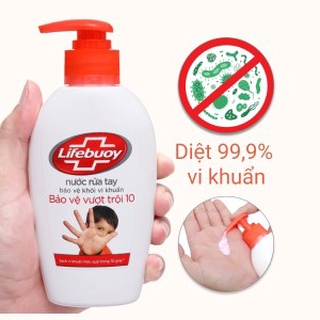 Nước rửa tay lifebuoy bảo vệ vượt trội chai 180g 177ml