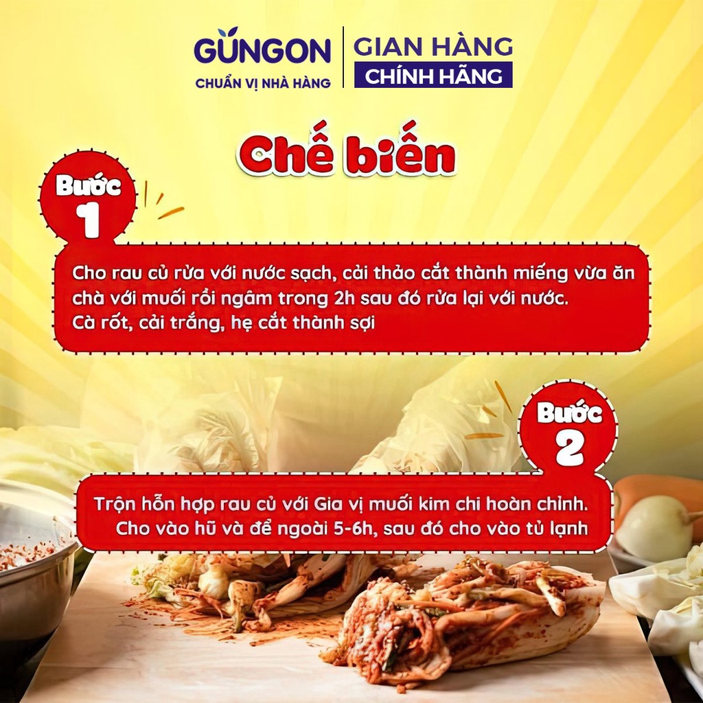 Combo 5 gói gia vị muối kim chi GUNGON chuẩn vị Hàn Quốc - mỗi gói muối được 700gr kim chi