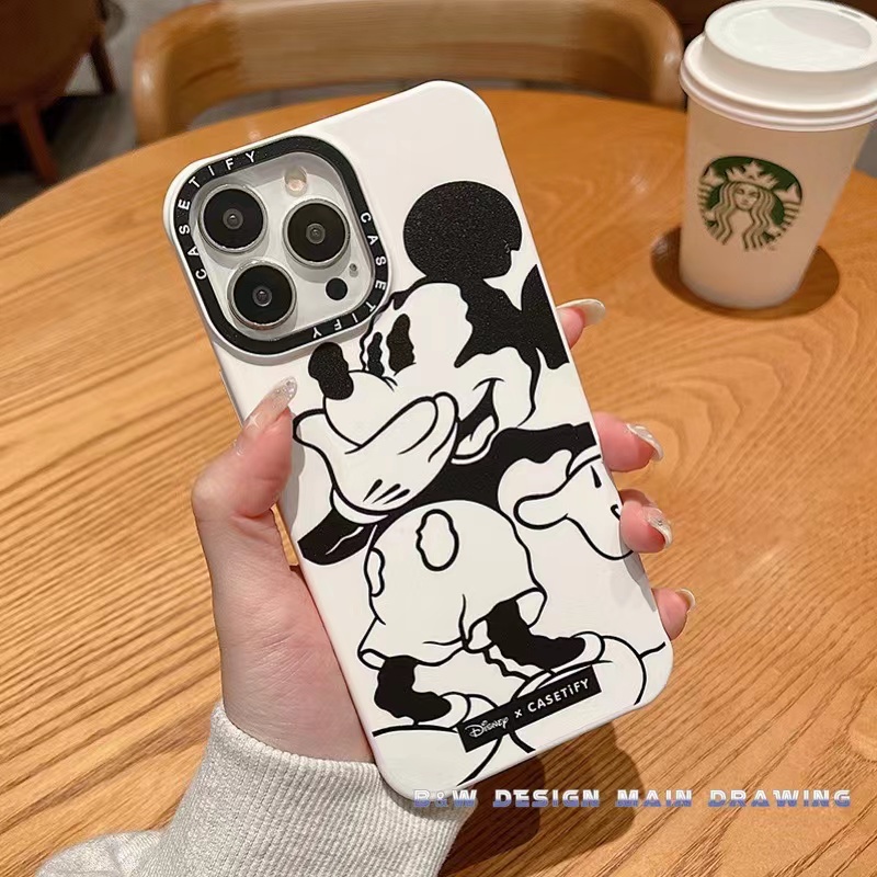 Ốp Điện Thoại Silicon Flannel Chống Sốc In Hình Mickey Hoạt Hình Cho iPhone 14 13 12 11 Pro MAX IX XS MAX XR