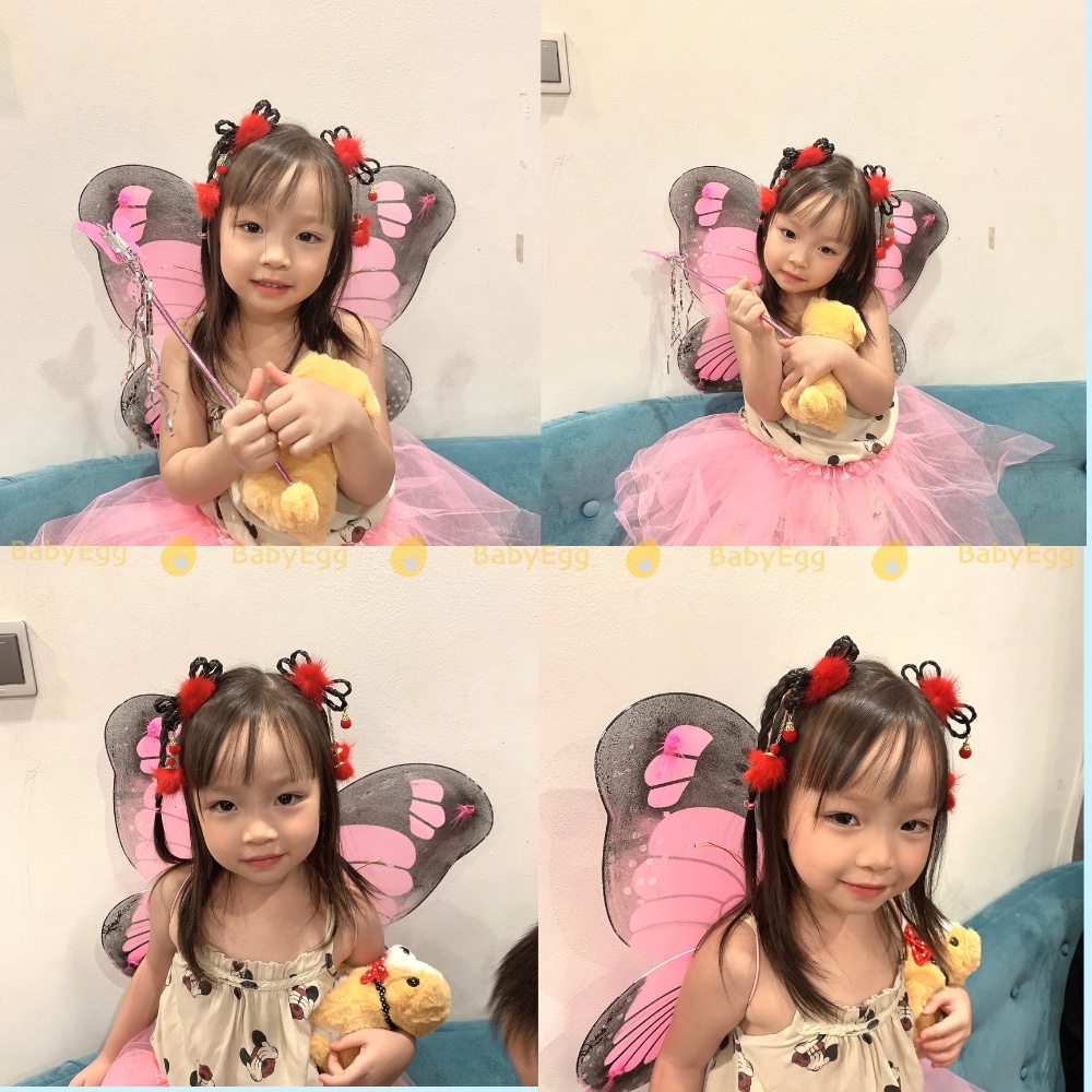 Cặp tóc trung thu cổ trang đáng yêu cho bé  kẹp tóc có kèm bím tóc giả bé gái 1 2 3 4 5 6 7 8 9 tuổi babyegg