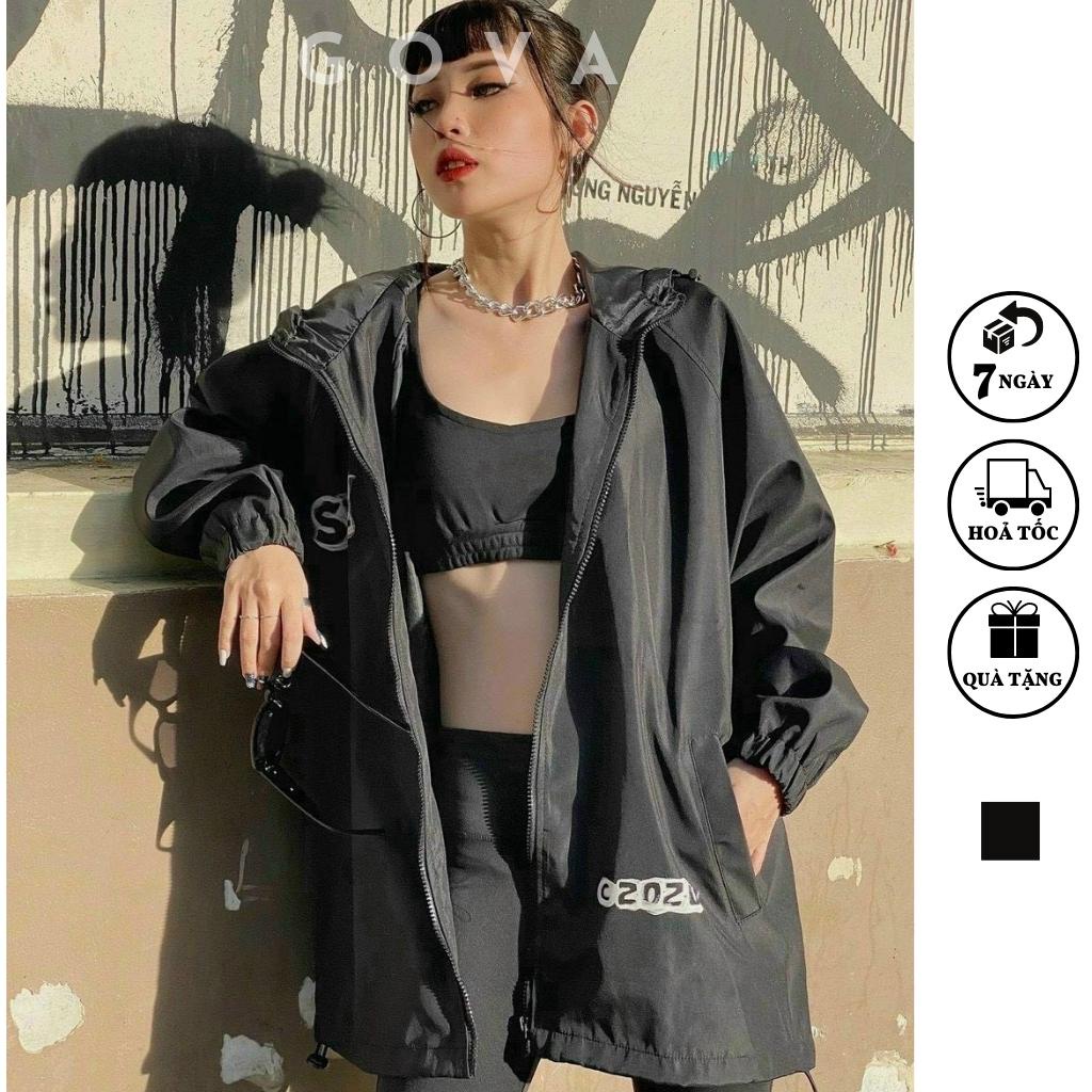Áo khoác dù SWE Khói 2 lớp chống nắng form rộng áo khoác đôi nam nữ Unisex GOVA