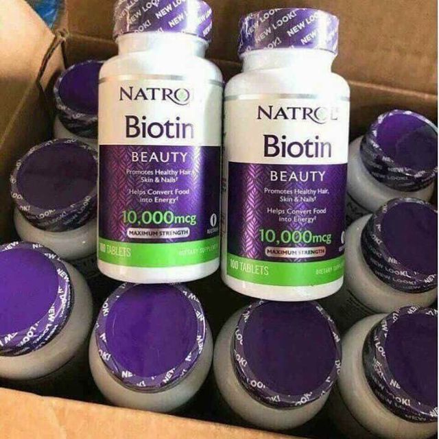 Viên uống hỗ trợ mọc tóc và chống rụng tóc Natrol Biotin Beauty 10,000mcg - EDS Hàng Mỹ