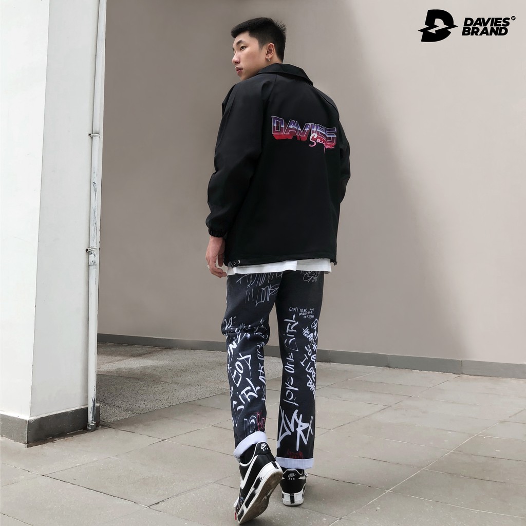 Áo khoác dù nam form rộng màu đen local brand Davies Saigon Jacket