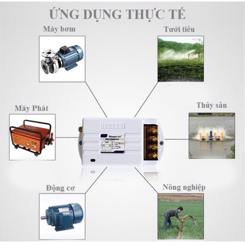 Công tắc bật tắt máy bơm nước từ xa 40A,  công tắc điều khiển thông minh