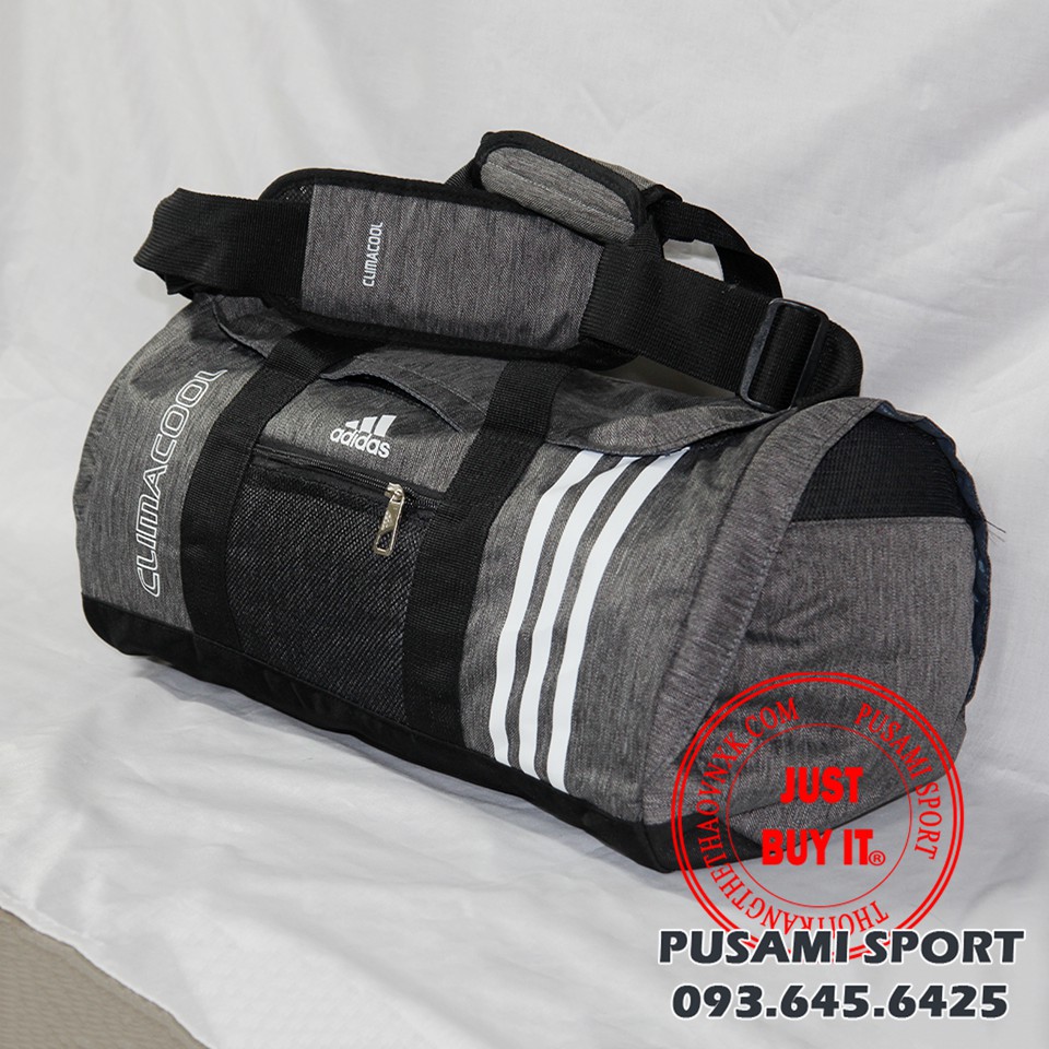 Túi trống thể thao Adidas Climacool vải 550 - Sọc đen