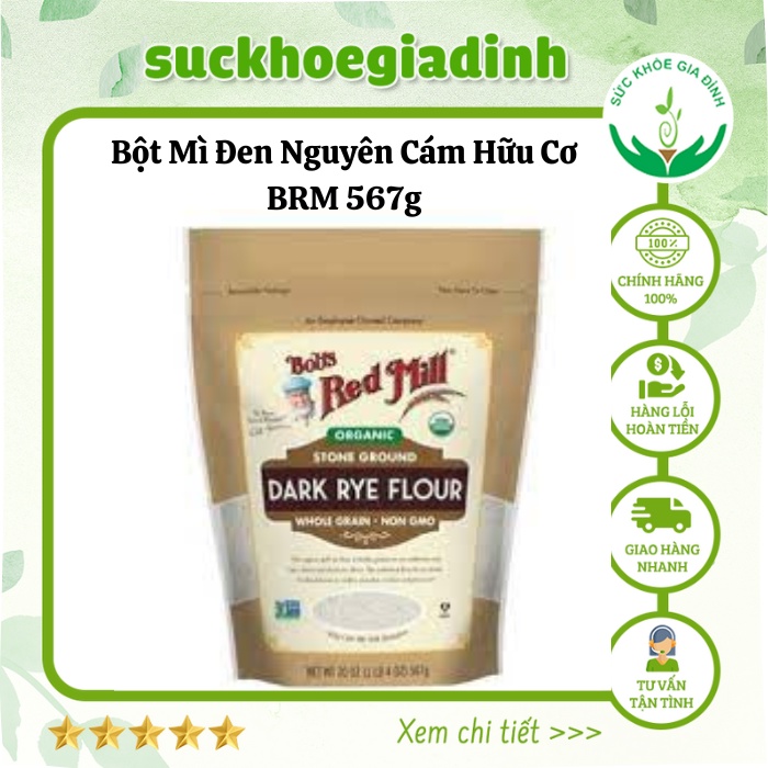 [ Date: 9/2023] Bột Mì Đen Nguyên Cám Hữu Cơ BRM 567g