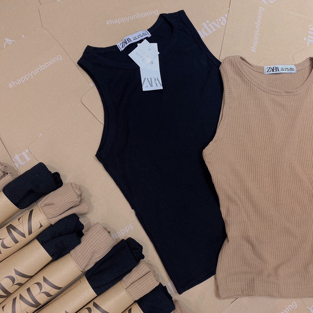 Áo ba lỗ nữ croptop, áo ba lỗ nữ ôm trơn freesize JUNIDO
