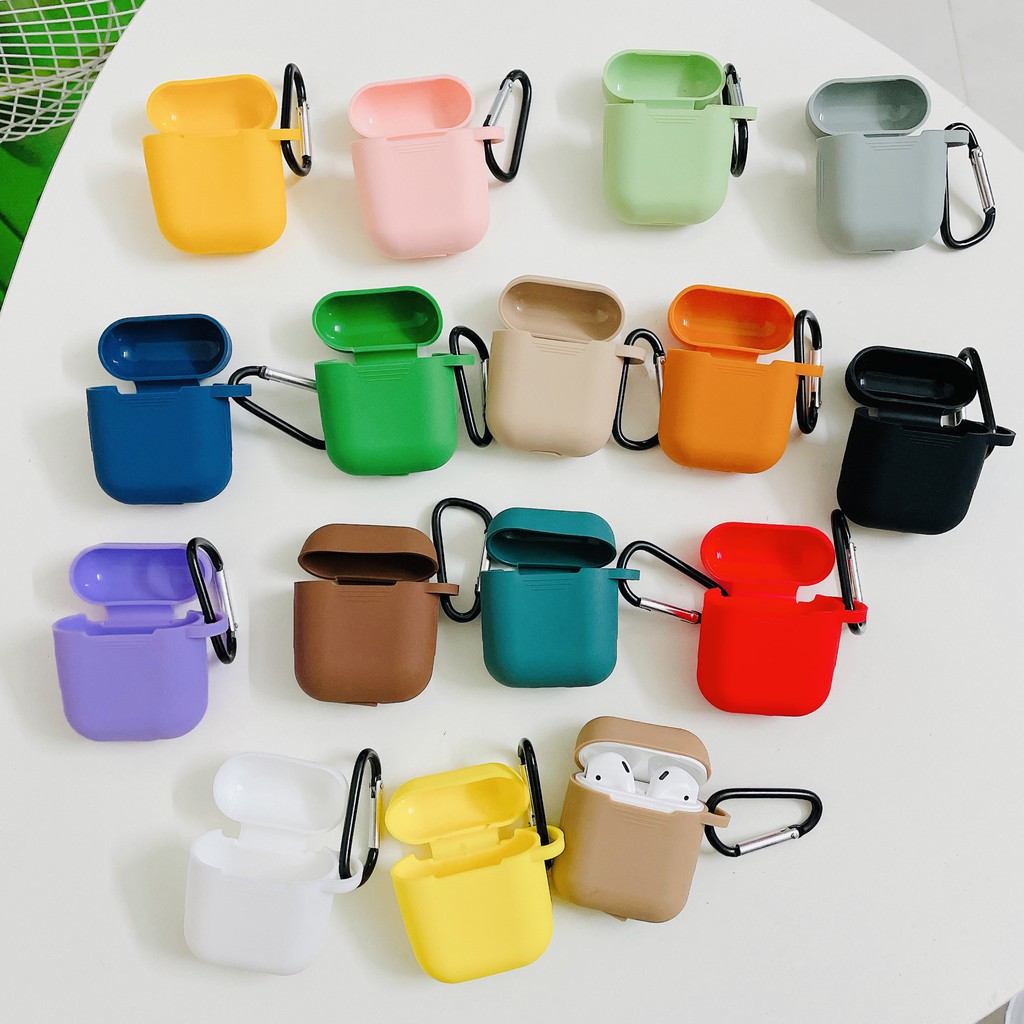 Vỏ bảo vệ tai nghe Airpod 1,2 _ Tặng Kèm Móc - Ốp Đựng Tai Nghe bluetooth airpods case airpods chống bẩn