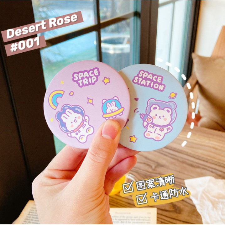 Gương mini cute tròn - Hoạ tiết dễ thương - BinaShop - Gcute001