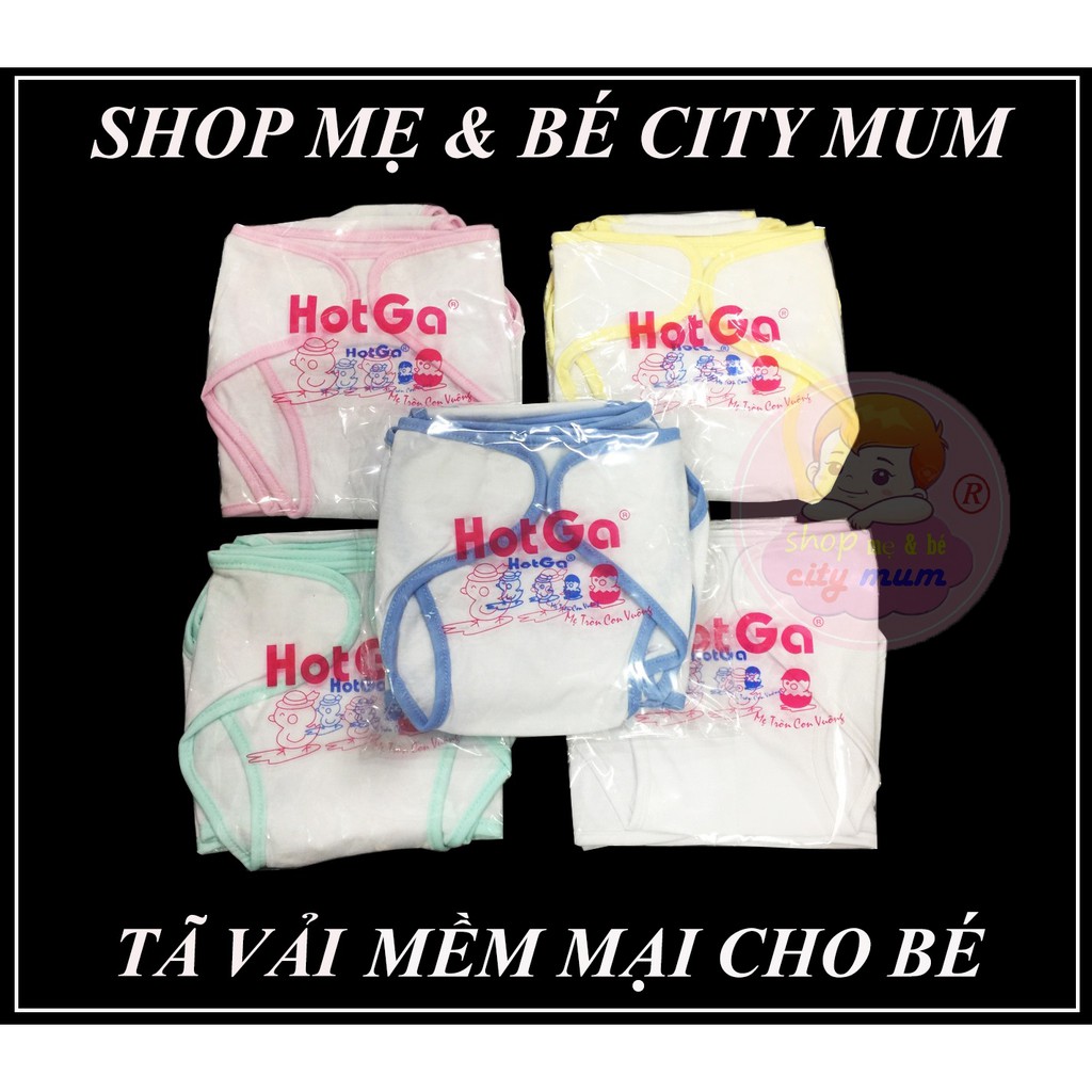 Combo 10 Tả vải em bé, tã dán vải sơ sinh Hotga chất liệu cotton 100% mềm