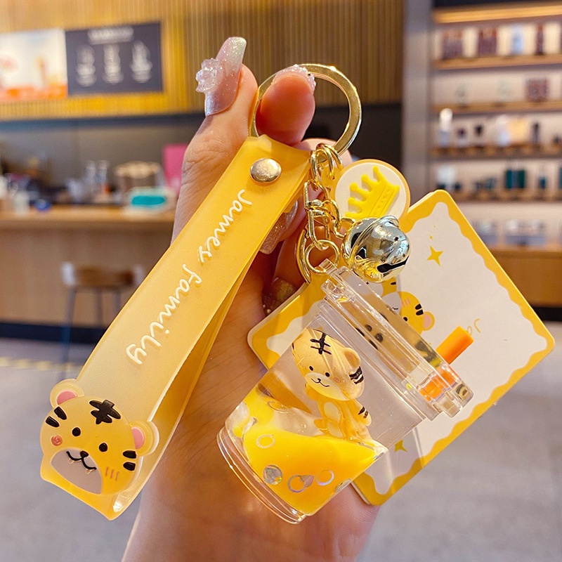 Móc Khóa Hình Ly Trà Sữa Hoạt Hình Đáng Yêu