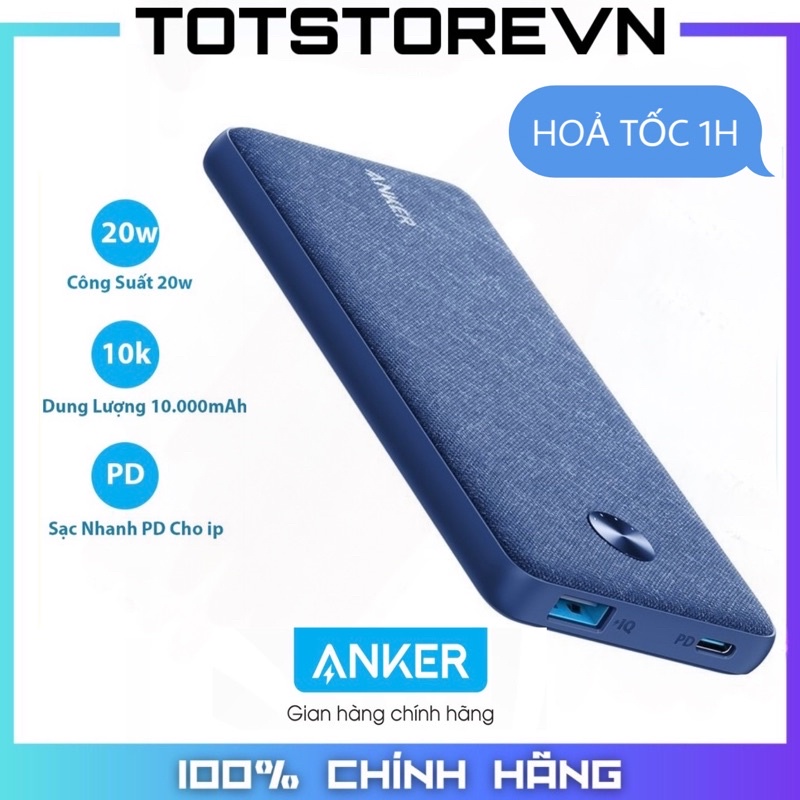 Sạc dự phòng Anker powercore slim 10000 PD - A1231 CHÍNH HÃNG NEW 100%kí