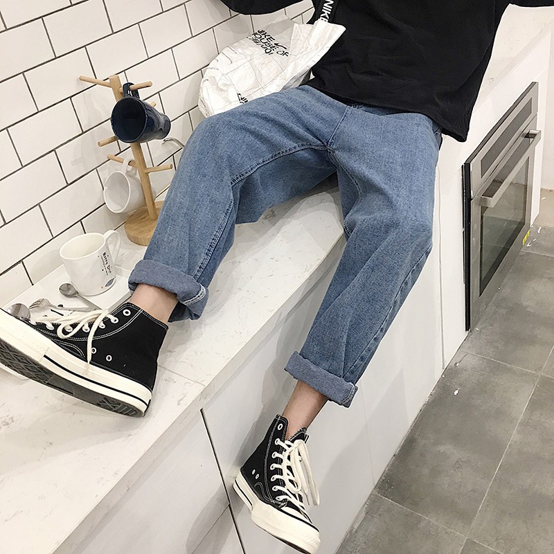 Quần Jean Nam, Quần ống rộng Nam Thời Trang Phong Cách Unisex Phong Cách Trẻ Trung Năng Động