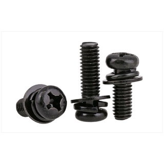 Bộ Ốc Vít Đầu Tròn Bằng Kẽm Màu Đen Kèm Đai Ốc M5 M6