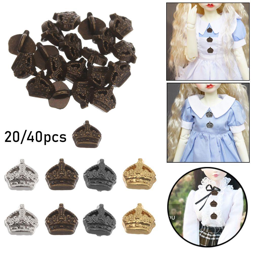 Set 20/40 Khuy Áo Kim Loại Mini 5mm Nhiều Màu Sắc Cho Búp Bê