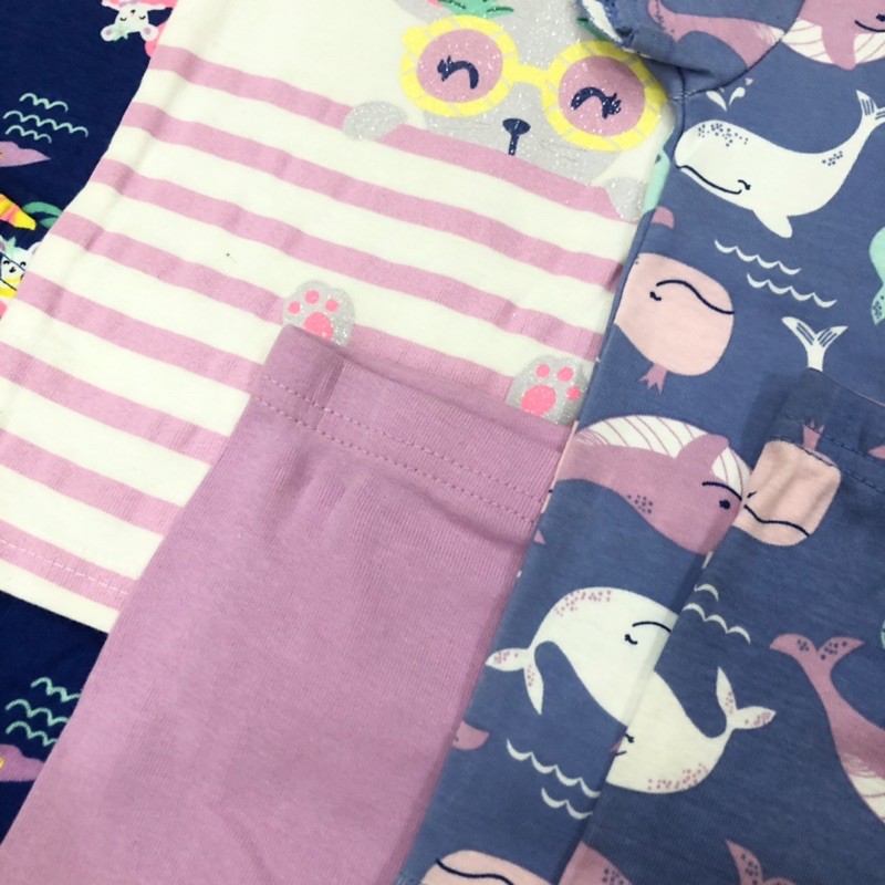 Bộ cộc hè bé trai bé gái thun cotton Carter dư xịn