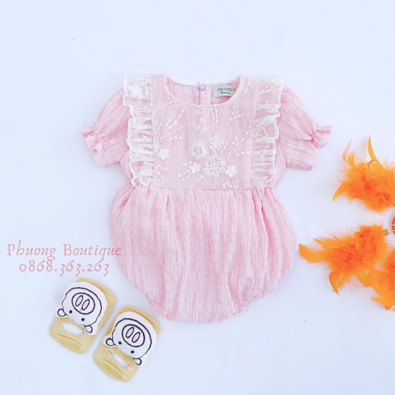 Bộ body cho bé ROYALKIDS áo liền quần bé gái từ sơ sinh đến 18 tháng