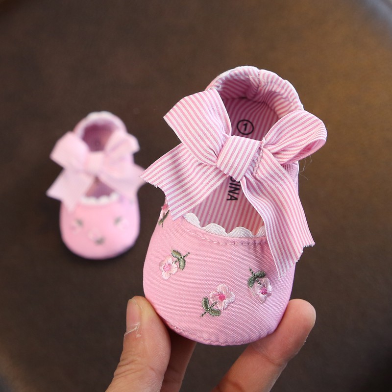 💕 My Baby 💕 Giày búp bê thêu hoa đính nơ dễ thương cho bé