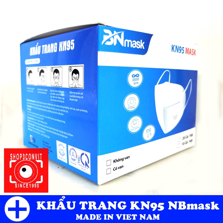 (Chỉ ship TPHCM) Hộp 10 khẩu trang 3D NB Mask tiêu chuẩn KN95