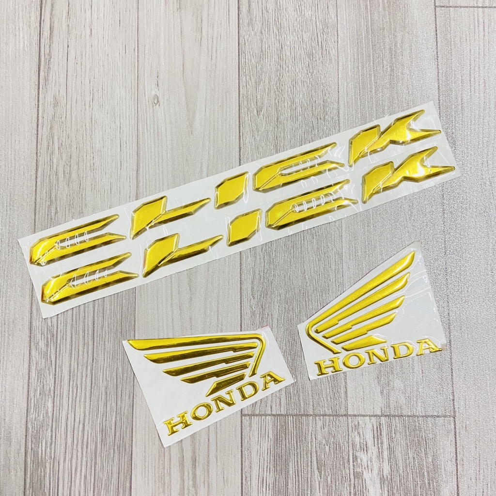 ( CLICK VÀNG ) Bộ tem chữ kèm logo cánh chim chất liệu nhựa dẻo mạ chrome sáng bóng