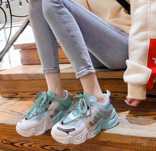 Ulzzang màu giầy -Giày bố nữ mùa xuân 2021 mới lưới thoáng khí giản dị chạy học sinh Hàn Quốc | BigBuy360 - bigbuy360.vn