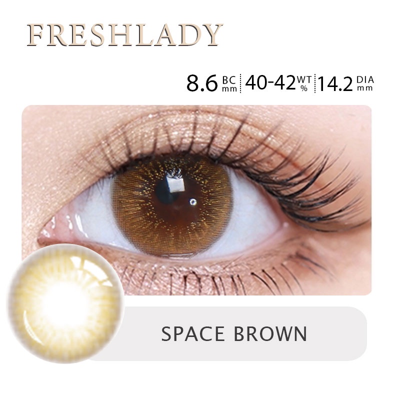 lens Kính Áp Tròng makeup Kính áp tròng vàng 14.20mm lens mắt lens cosplay nước nhỏ mắt lens Thời gian sử dụng một năm Hộp đựng kính áp tròng miễn phí freshlady hot JMA1-1