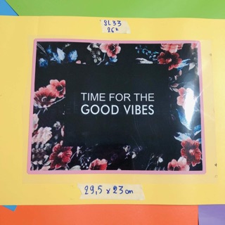 Sticker ủi,patch ủi,hình ủi kim tuyến Time For The Good Vibes phụ kiện may mặc trang trí quần áo, handmade,DIY