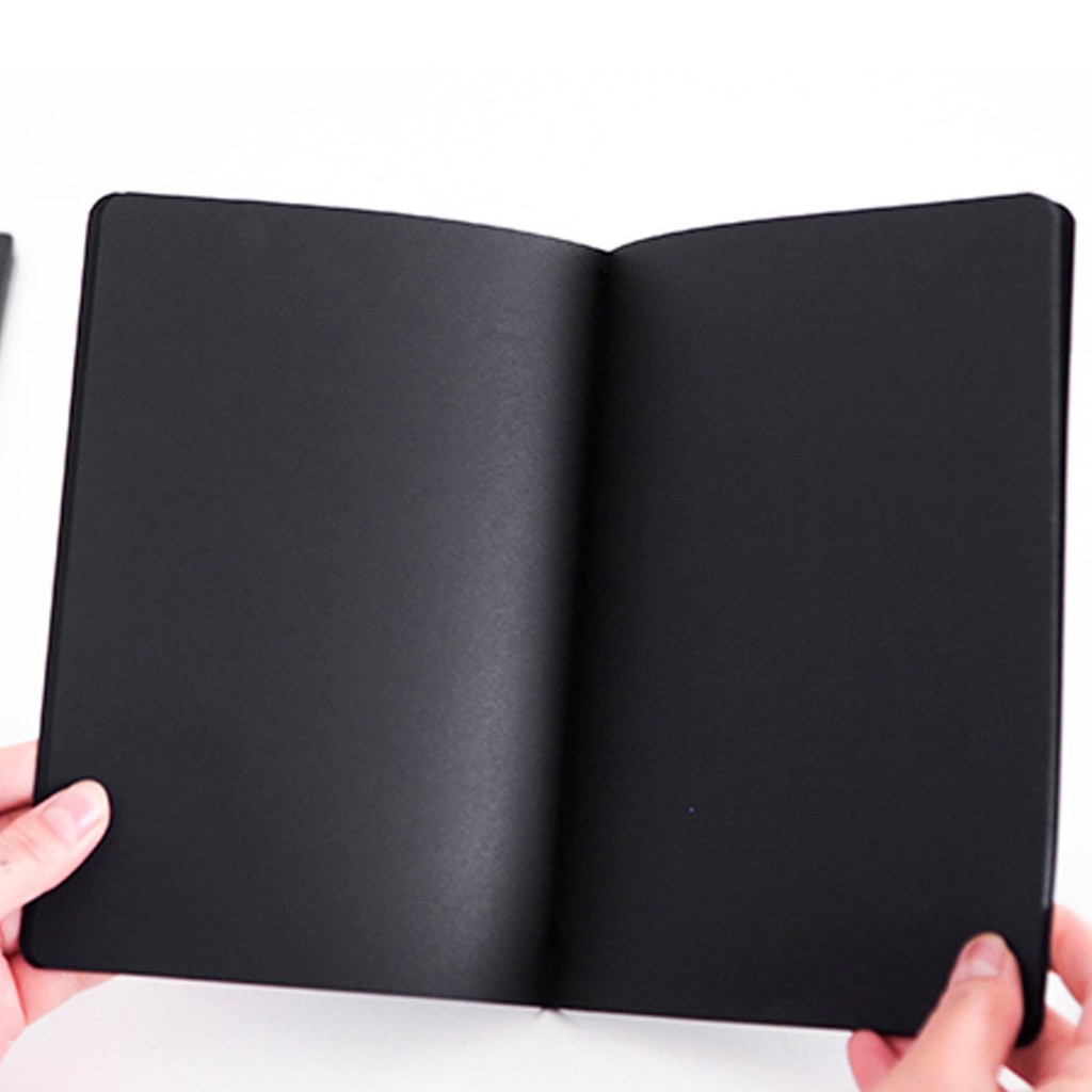 56K Notepad Diary Notebook Drawing Blank Black Sketch Painting Sketchbook New