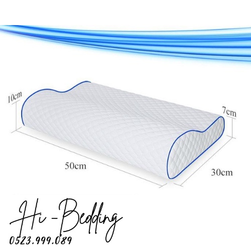 Gối Mút Hoạt Tính Memory Foam Lượn Sóng, Gối Xuất Khẩu, Hổ Trợ Điều Trị Giảm Đau Cổ Vai Gáy