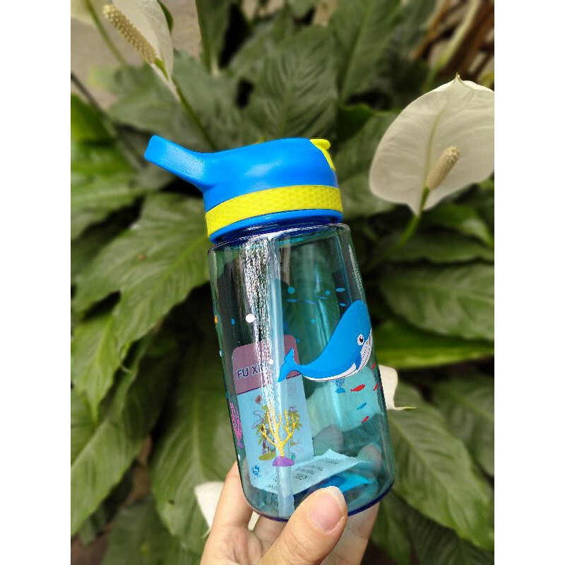 Nini_kids: Bình nước cho bé mùa hè có tay cầm, ống hút  450ml