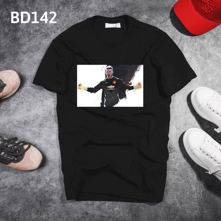 Áo Thun Hình David de Gea Mã BD139 - 143 - Áo Đen In Hình Cầu Thủ MU