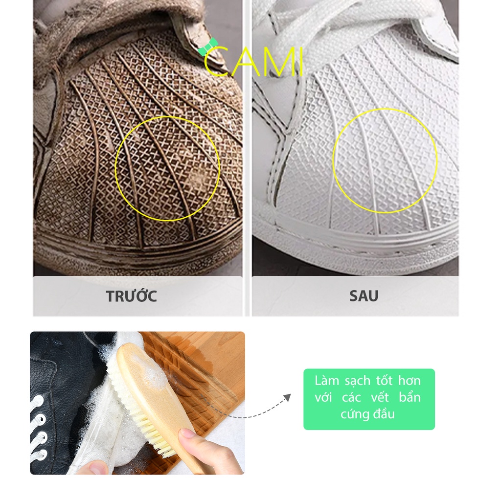 Bàn chải cán gỗ chết liệu lông mềm dùng giặt quần áp, hỗ trợ đánh giày - Cami - CMPK252