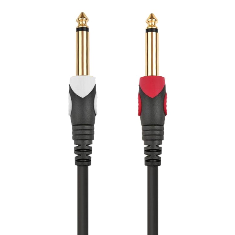 Cáp Chữ Y Nối Dài Chuyển Đổi Đầu Cắm RCA Kép Sang Hai Cổng Cắm RCA 6.35mm 1 / 4 &quot;(6.35mm) TS